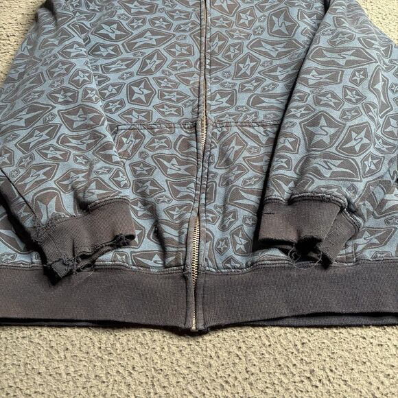 Vintage Y2K SESSIONS Womens XS Full Zip Hoodie Sweatshirt Snowboard Skate AOP - Picture 4 of 15